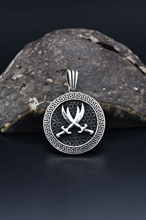 Kolye Ucu Hz. Ali ( Zülfikar Kılıcı ) Grek Desenli 925 Ayar Gümüş 901182