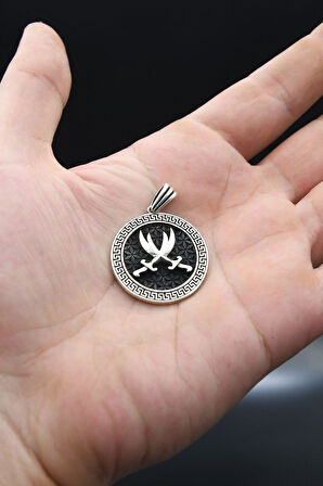 Kolye Ucu Hz. Ali ( Zülfikar Kılıcı ) Grek Desenli 925 Ayar Gümüş 901182