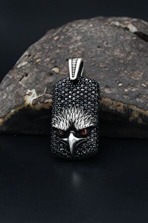 Kolye Ucu Kartal Figürlü Mikro taş Süslemeli 925 Ayar Gümüş 901190