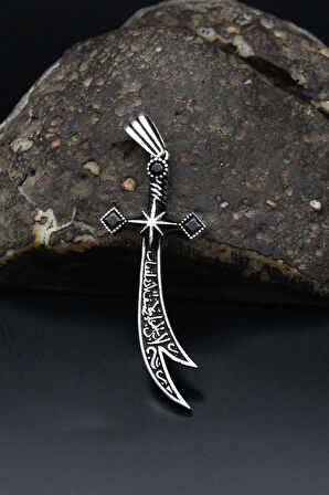 Kolye Ucu 925 Ayar Gümüş ( Zülfikar Kılıcı ) Hz. Ali 901198