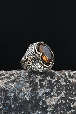 925 Ayar Gümüş Erkek Yüzüğü Zultanit Taşlı 901239