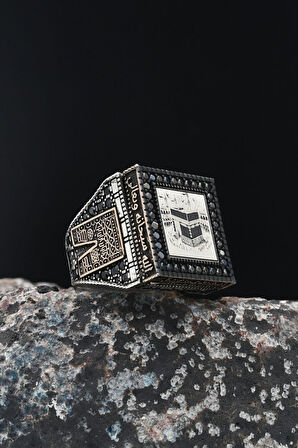 Kâbe-i Şerif (Kabe Desenli ) 925 Ayar Gümüş Erkek Yüzüğü 901259