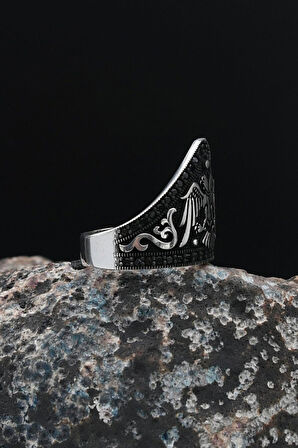 Zihgir Çift Başlı Kartal Figürlü (SELÇUKLU KARTALI) 925 Ayar Gümüş Yüzüğü 901533