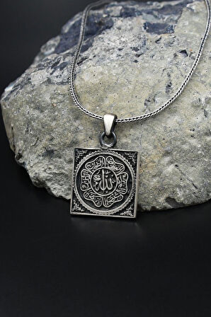 ''allah'' Yazılı  925 Ayar Gümüş Erkek Kolye Zincir 901558
