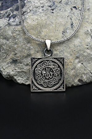 ''allah'' Yazılı  925 Ayar Gümüş Erkek Kolye Zincir 901558