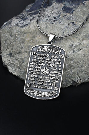 Hilye-i Şerif 925 Ayar Gümüş Kolye Zincir 901566
