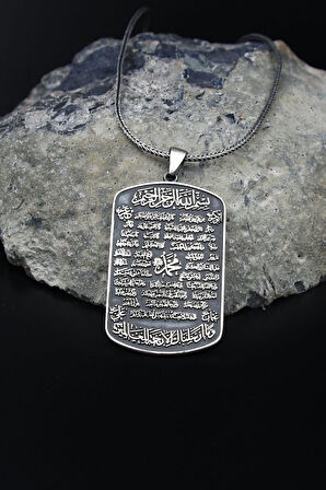 Hilye-i Şerif 925 Ayar Gümüş Kolye Zincir 901566