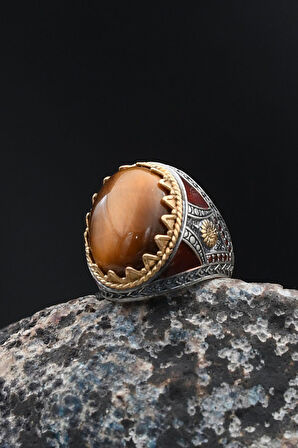 925 Ayar Gümüş Erkek Yüzüğü Kaplangözü Taşlı 901760