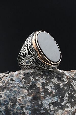 Oniks Taşlı 925 Ayar Gümüş Erkek Yüzüğü 901782