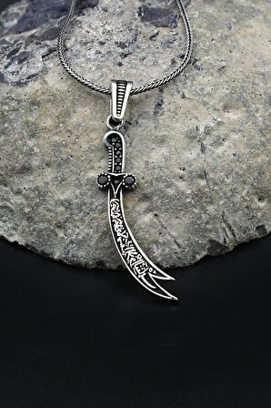 Hz. Ali Zülfikar Kılıcı 925 Ayar Gümüş Kolye Zincir 901794