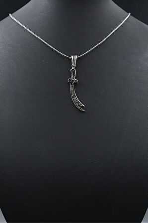 Hz. Ali Zülfikar Kılıcı 925 Ayar Gümüş Kolye Zincir 901794