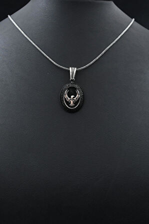 Anka Kuşu Mikro Taş Süslemeli 925 Ayar Gümüş Kolye Zincir 901798