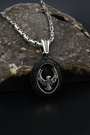 Anka Kuşu Mikro Taş Süslemeli Gümüş Kolye Kral Zincir 2Mm 901842