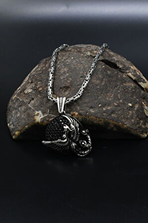 Anka kuşu Figürlü 925 Ayar Gümüş Kolye Kral Zincir 2Mm 901859