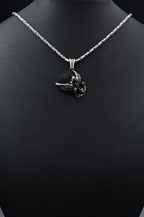 Anka kuşu Figürlü 925 Ayar Gümüş Kolye Kral Zincir 2Mm 901859