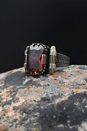 Kımızı Baget Zirkon Taşlı Yüzüğü 925 Ayar Gümüş 901883