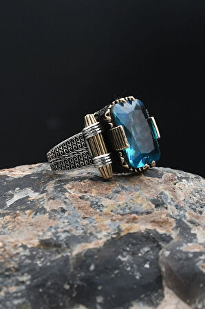 Aquamarine (AQUA MARİN) Baget Taşlı Yüzüğü 925 Ayar Gümüş 901884