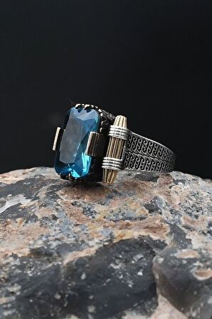 Aquamarine (AQUA MARİN) Baget Taşlı Yüzüğü 925 Ayar Gümüş 901884