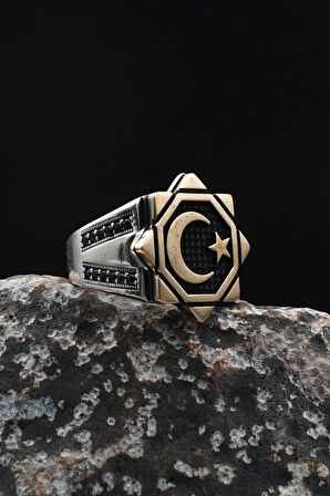 Ay Yıldızlı (AYYILDIZLI) 925 Ayar Gümüş Yüzük 901927