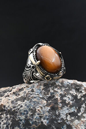 925 Ayar Gümüş Yüzük Kaplangözü Taşlı 902003