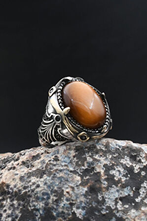 925 Ayar Gümüş Yüzük Kaplangözü Taşlı 902003