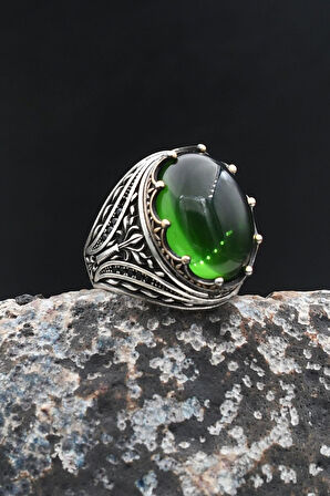 Yeşil Zirkon Taşlı 925 Ayar Gümüş Yüzük 902018