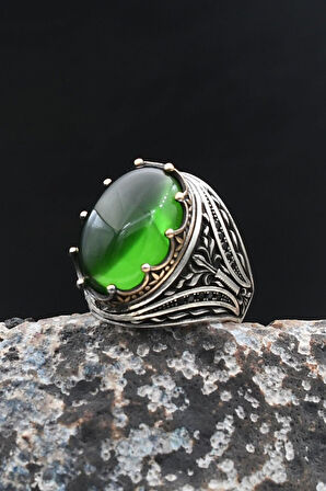 Yeşil Zirkon Taşlı 925 Ayar Gümüş Yüzük 902018