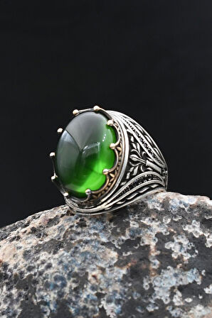 Yeşil Zirkon Taşlı 925 Ayar Gümüş Yüzük 902018