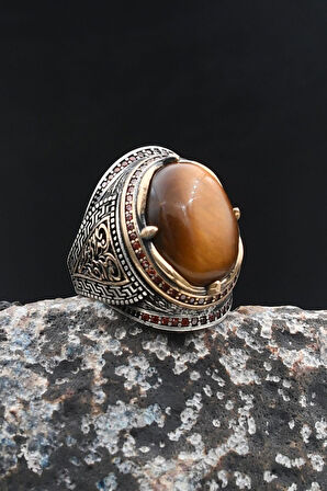 Kaplangözü Taşlı 925 Ayar Gümüş Yüzük Zirkon Taş Süslemeli 902022