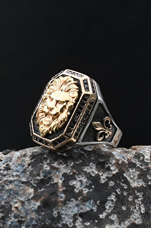 925 Ayar Gümüş Erkek Yüzük Aslan Figürlü 902031