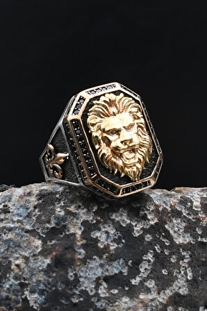 925 Ayar Gümüş Erkek Yüzük Aslan Figürlü 902031