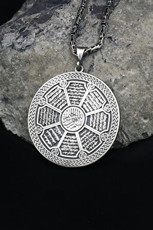 Ayetel Kürsi ve Kadir ve Kafirun ve Nas ve Falek ve İhlas ve Elif Lamaim ve Fatiha Sureleri Kral Zincirli 2Mm 925 Ayar Gümüş 902051