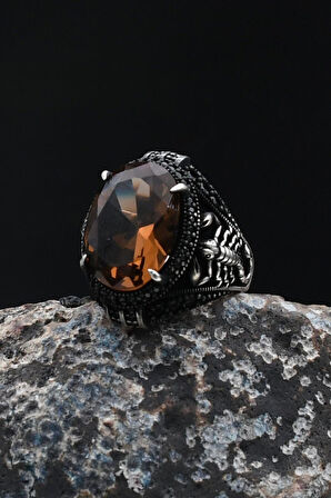 Akrep Figürlü Zultanit Taşlı Zirkon Taş Süslemeli 925 Ayar Gümüş Yüzük 902055