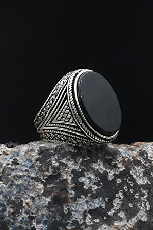 Doğal Oniks Taşlı Tesbih Ve 925 Ayar Gümüş Yüzük Oniks Taşlı 902063