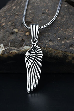 Kolye Zincir Kanat Motifli 925 Ayar Gümüş 902066