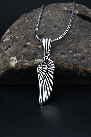 Kolye Zincir Kanat Motifli 925 Ayar Gümüş 902066