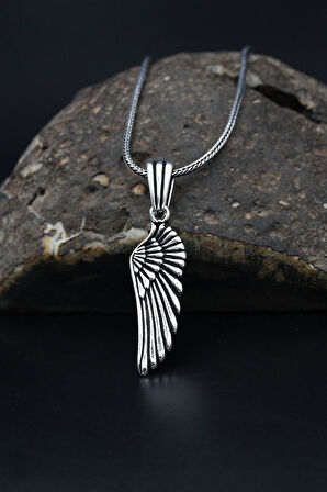 Kolye Zincir Kanat Motifli 925 Ayar Gümüş 902066