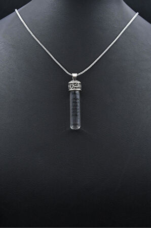 Muska Cevşen Zemzem Sulu Ayetel Kürsi Yazılı 925 Ayar Gümüş Kolye Zincir 902136