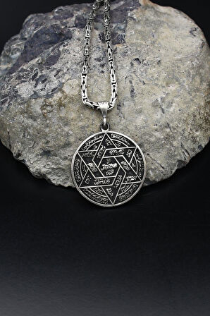 Hz. Süleyman Mührü 925 Ayar Gümüş Kolye Kral Zincir 2Mm 902163