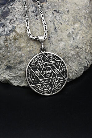 Hz. Süleyman Mührü 925 Ayar Gümüş Kolye Kral Zincir 2Mm 902163