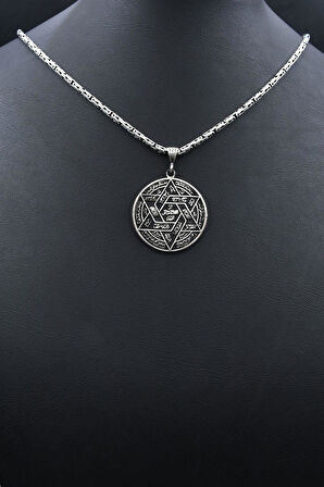 Hz. Süleyman Mührü 925 Ayar Gümüş Kolye Kral Zincir 2Mm 902163