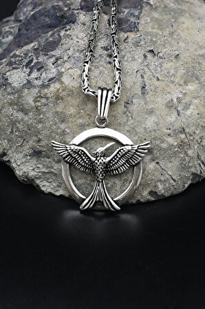 Anka Kuşu 925 Ayar Gümüş Kolye Kral Zincir 2Mm 902164