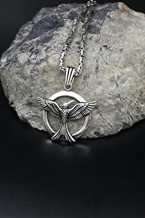 Anka Kuşu 925 Ayar Gümüş Kolye Kral Zincir 2Mm 902164