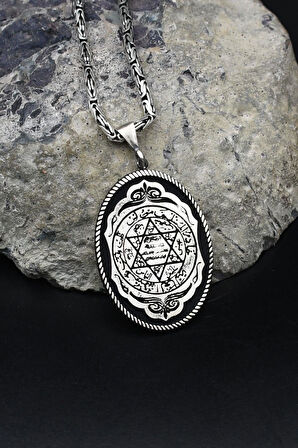 Hz. Süleyman Mührü 925 Ayar Gümüş Kolye Kral Zincir 2Mm 902168