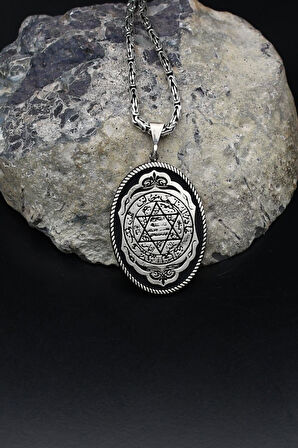 Hz. Süleyman Mührü 925 Ayar Gümüş Kolye Kral Zincir 2Mm 902168