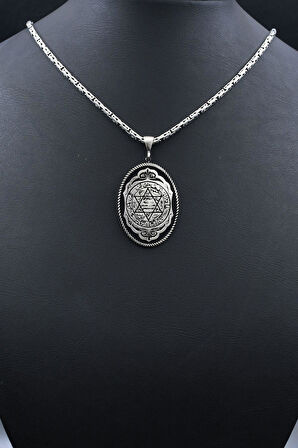 Hz. Süleyman Mührü 925 Ayar Gümüş Kolye Kral Zincir 2Mm 902168