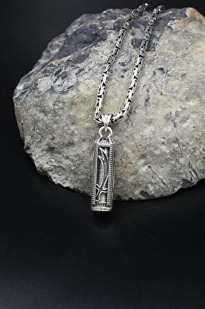 Cevşen Hz. Ali Zülfikar Kılıcı 925 Ayar Gümüş Kolye Kral Zincir 2Mm 902178