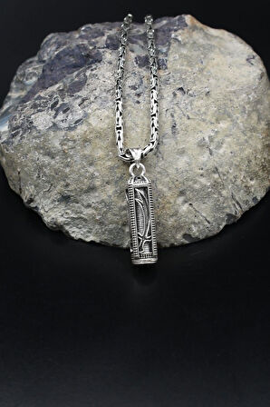 Cevşen Hz. Ali Zülfikar Kılıcı 925 Ayar Gümüş Kolye Kral Zincir 2Mm 902178