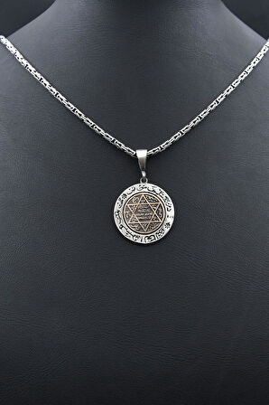 Hz. Süleyman Mührü 925 Ayar Gümüş Kolye Kral Zincir 2Mm 902182