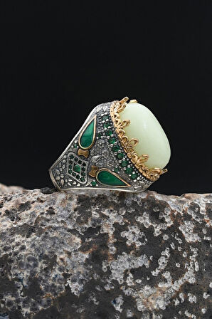 Fosforlu Tesbih Karanlıkta Parlayan Ve 925 Ayar Gümüş Yüzük Fosforlu 902280